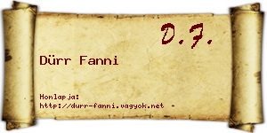 Dürr Fanni névjegykártya