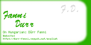 fanni durr business card